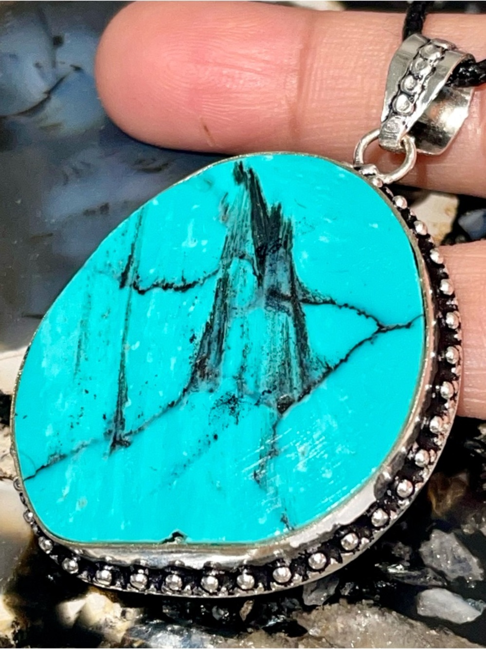 Chunky Blister Magnesite Pendant 2 1/2”